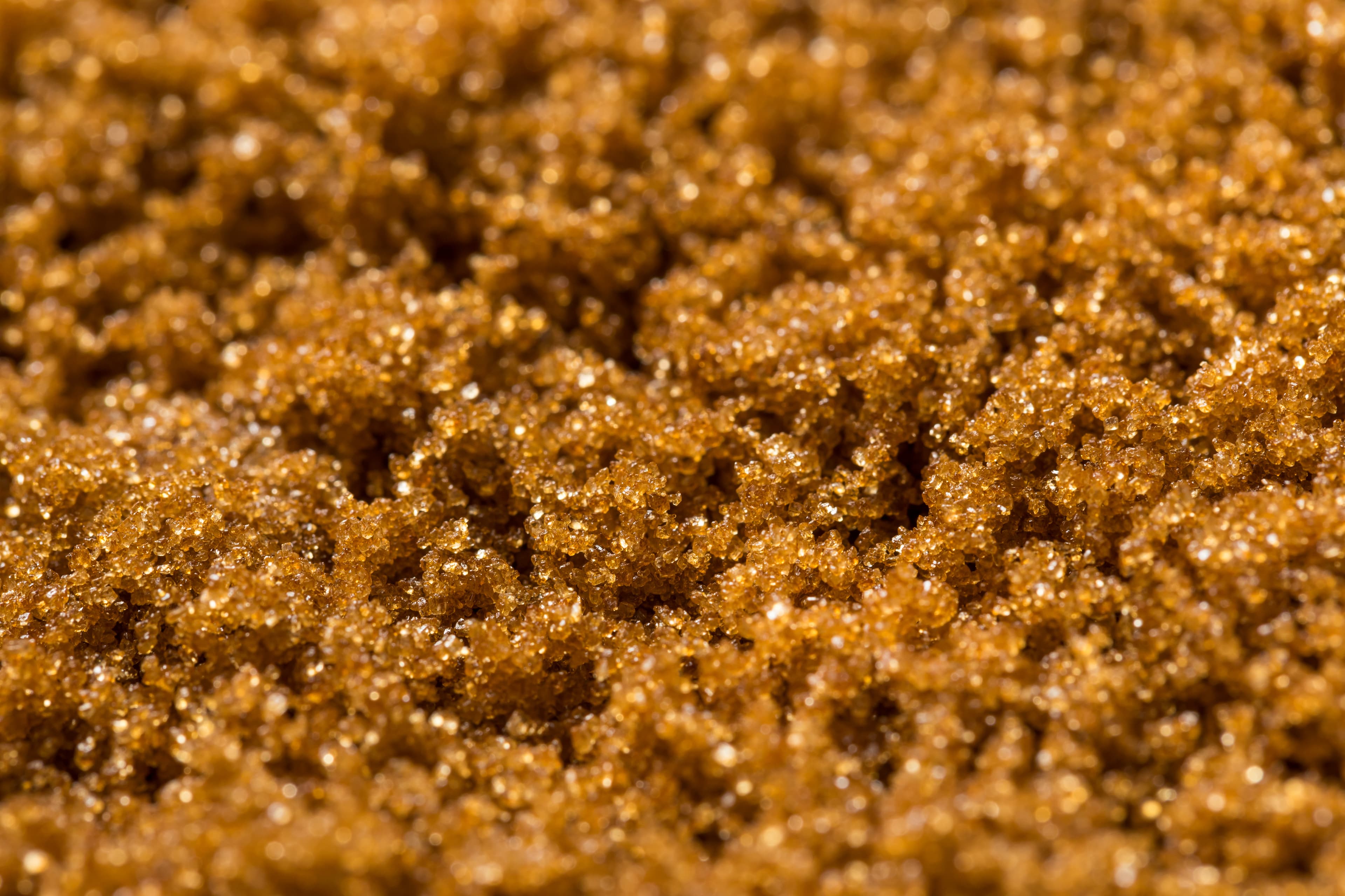 Close-up of brown sugar crystals